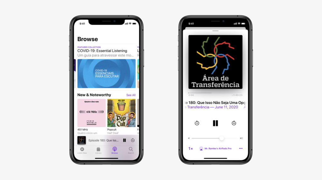 Para enfrentar o progresso do Spotify, a Apple deu uma nova olhada no aplicativo de podcast