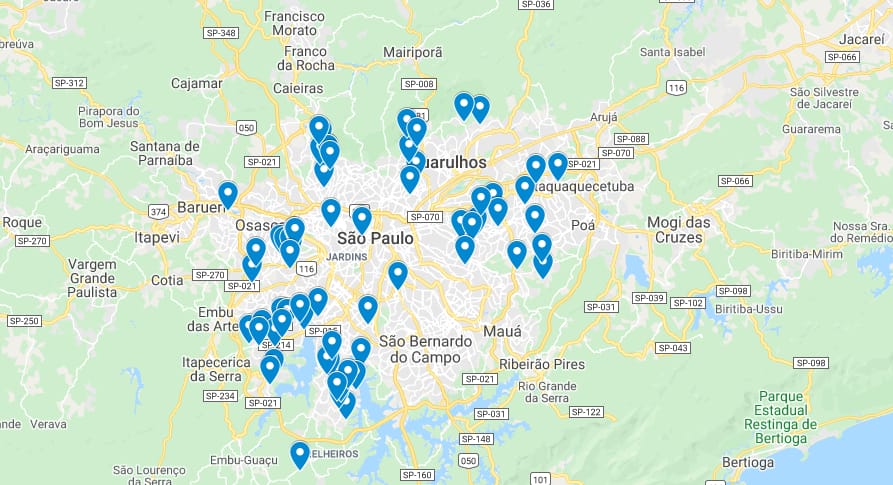 O aplicativo cria um mapa que notifica famílias de doações de alimentos