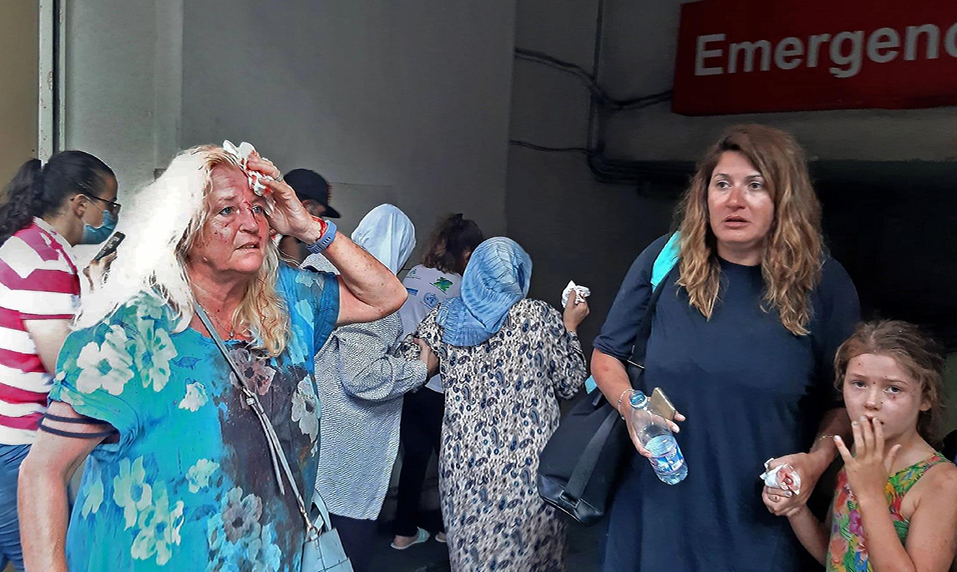 A explosão atingiu a área do porto de Beirute - Janine Haidar / AFP