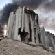 Silo destruído no local de uma explosão no porto de Beirute, capital do Líbano - 4 de agosto de 2020 - STR / AFP