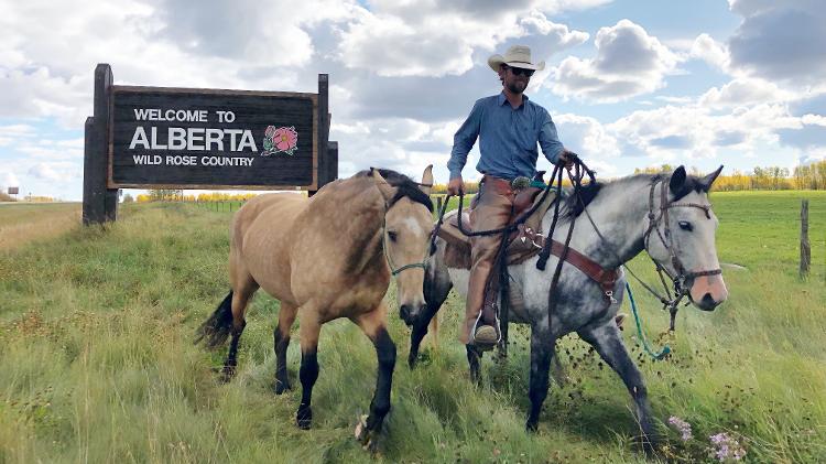 Cavaleiro da América - Philip sempre levava três cavalos que se transformavam em dias de descanso sem levar nenhum fardo ou subida - Arquivo pessoal - Arquivo pessoal