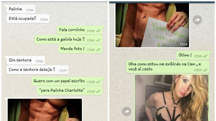 Conversa do WhatsApp entre Mistress Charlotte e uma de suas escravas sexuais - Arquivo pessoal - Arquivo pessoal